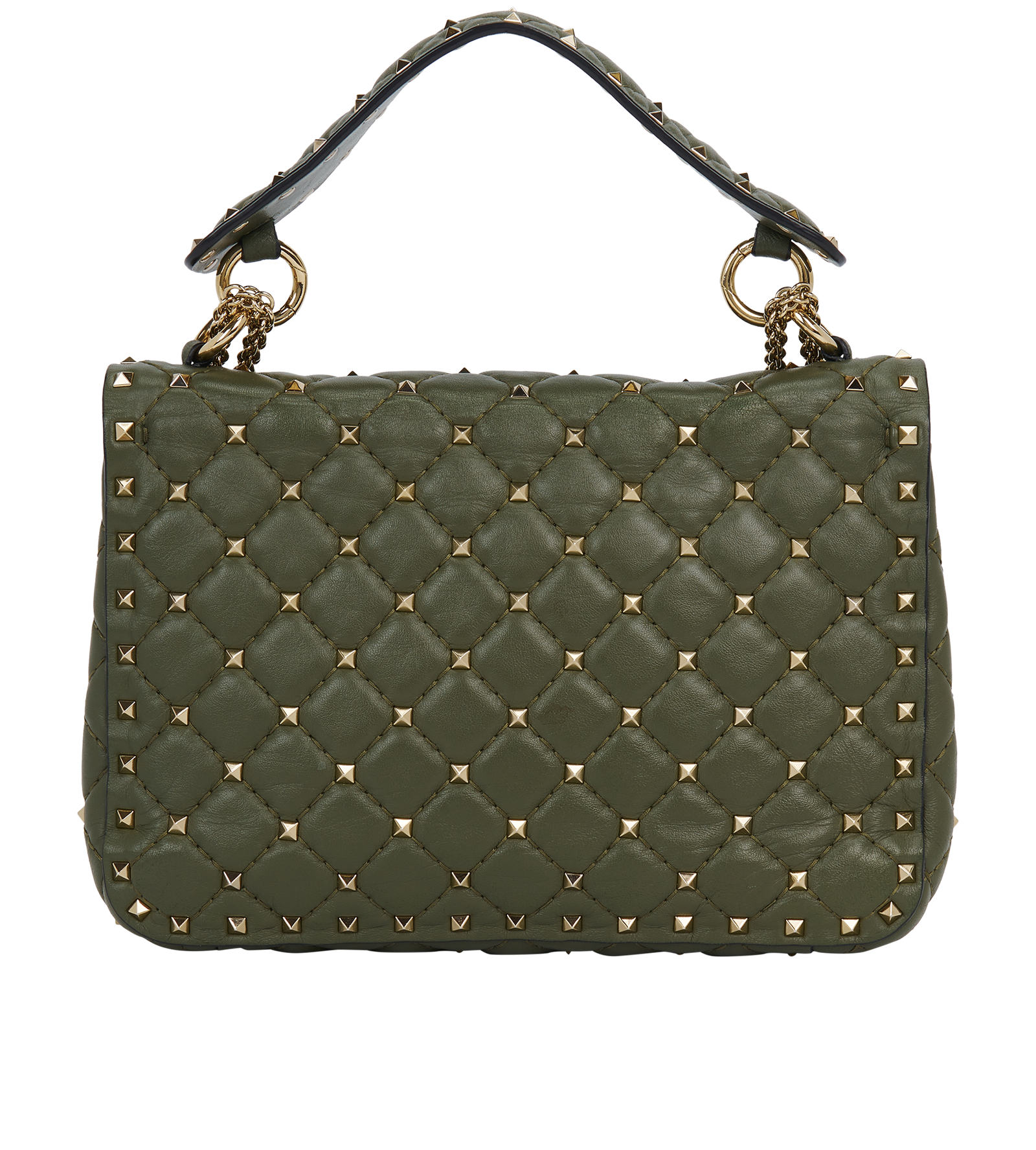 Rockstud Medium Spike Crossbody, &pound;450, Handbags, Green, Leather, Back view